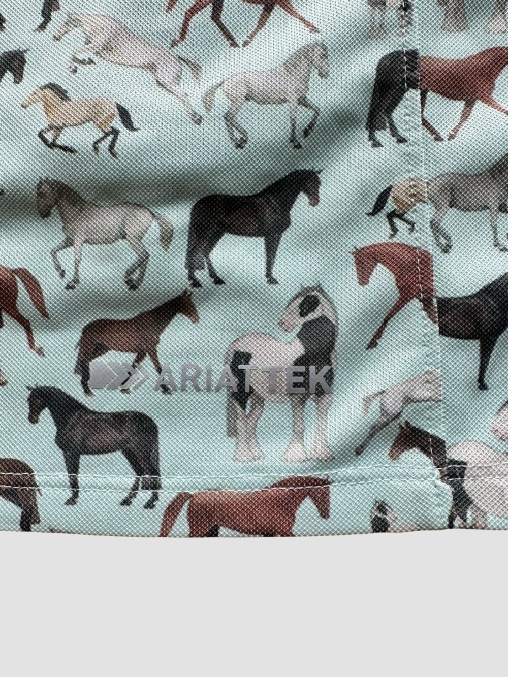 Ariat Tek Girls Quarter Zip Horse Print Mint Green Equestrian Baselayer M - Picture 10 of 10